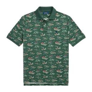 NWT Polo Ralph Lauren Scenic Row Team Size Medium Mens Green AOP Shirt All Over